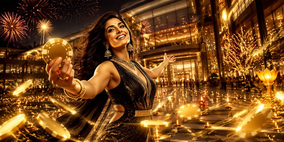 Festive Indian lottery celebration during Diwali festival